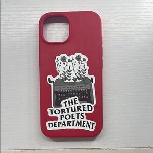 Red Phone Case with TTPD stickers